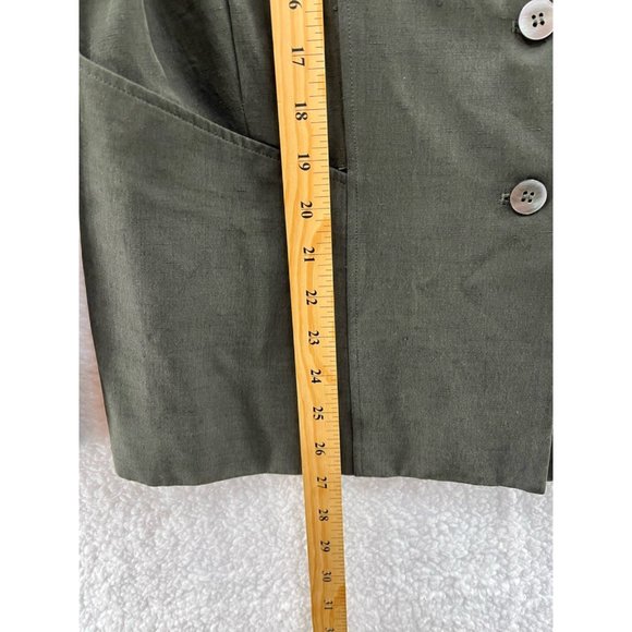 Jones New York Women Suit Jacket Blazer Dark Green Pockets Long Sleeve Button 16 - Picture 4 of 8